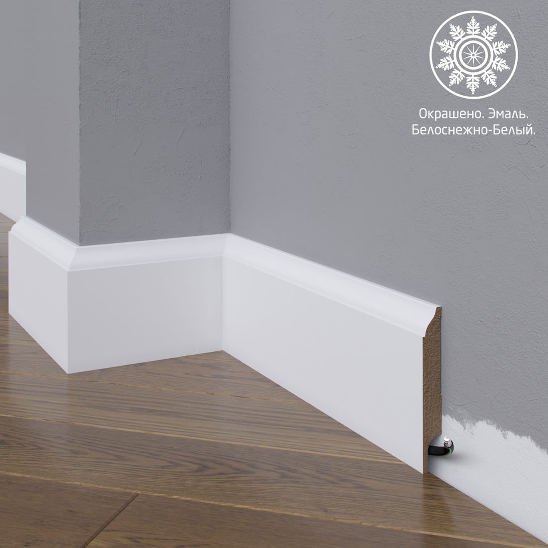 Плинтус Astra Decor МДФ 16-150-16 Белая эмаль