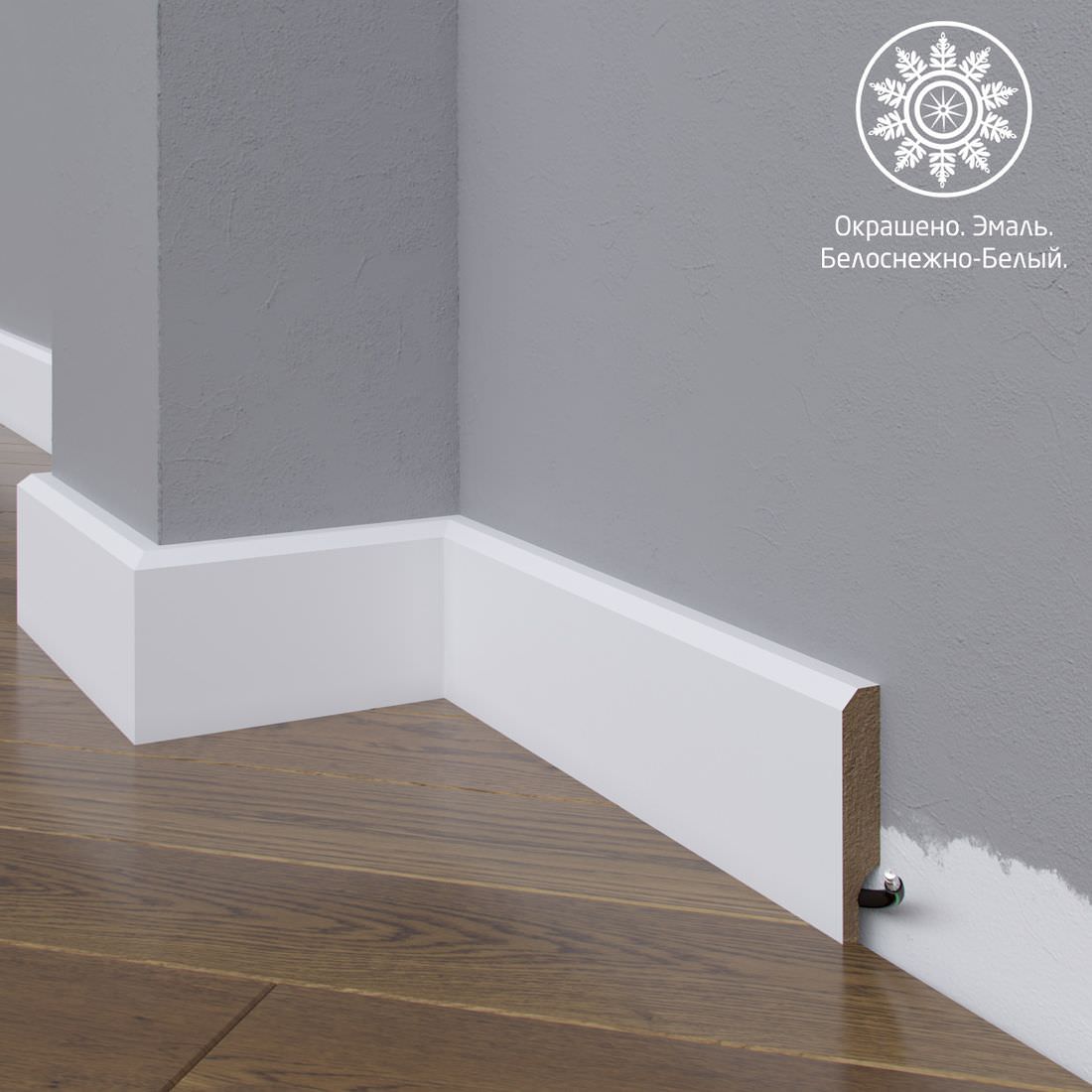 Плинтус Astra Decor МДФ 19-072-10 Белая эмаль