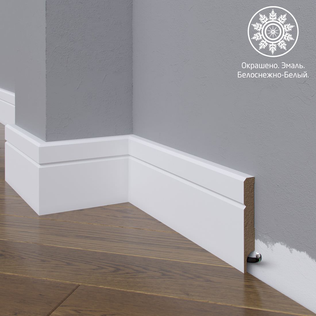Плинтус Astra Decor МДФ 20-100-12 Белая эмаль