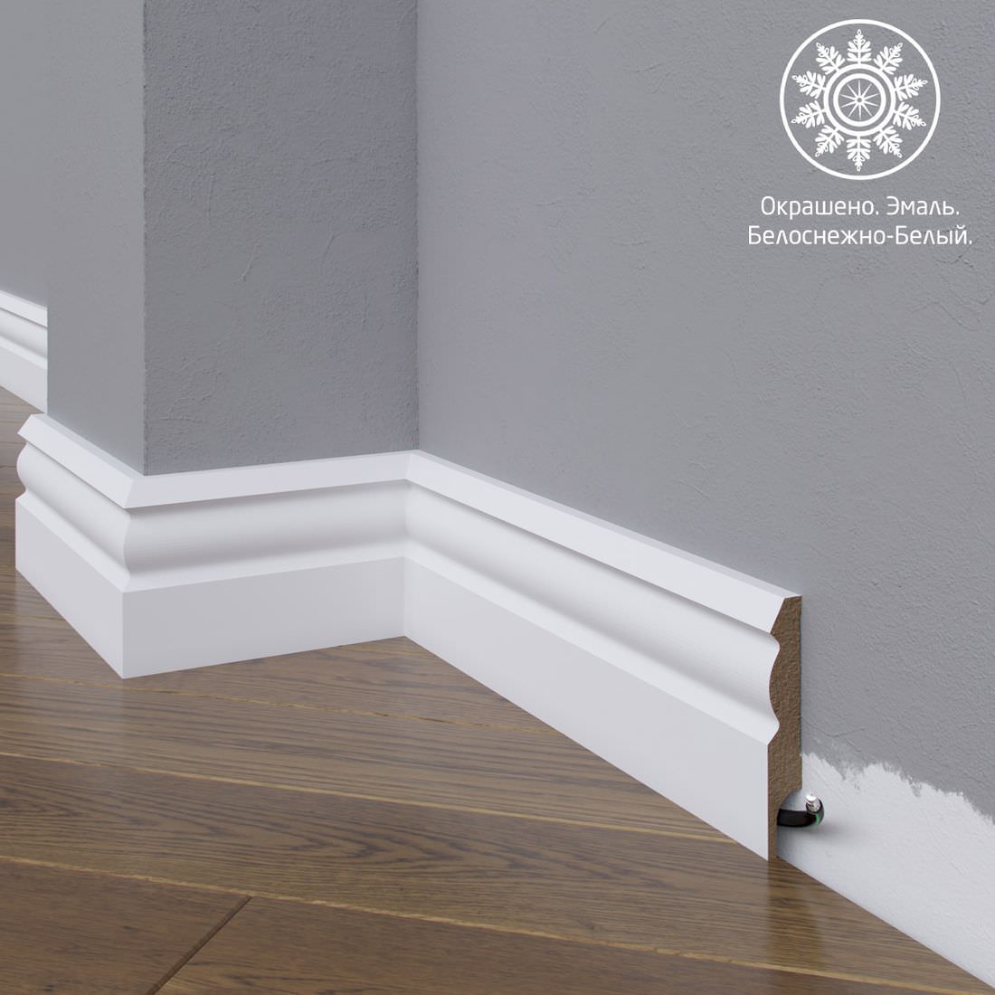 Плинтус Astra Decor МДФ 21-064-12 Белая эмаль