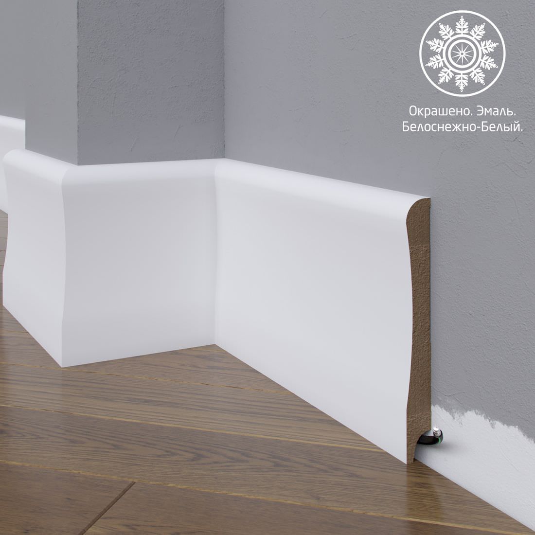 Плинтус Astra Decor МДФ 23-136-18 Белая эмаль